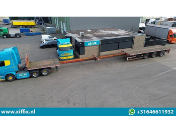 Broshuis 3-ass. Vlakke dubbel 2x uitschuifbare oplegger  - Dropside/ Flatbed semi-trailer