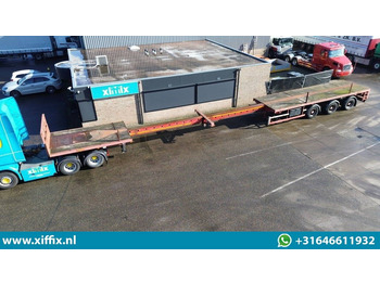 Broshuis 3-ass. Vlakke dubbel 2x uitschuifbare oplegger  - Dropside/ Flatbed semi-trailer