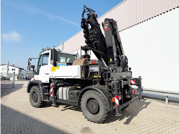 Mobile crane Unimog U400 4x4 U400 4x4, Frontzapfwelle, Heckkran Hiab XS 144-E4 HiDuo, Seilwinde, Funk: picture 2