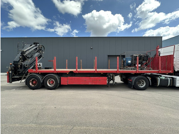 Dropside/ Flatbed semi-trailer Kwb 2-AXLES PLATFORM + CRANE + HIAB 377 E-4 HIPRO + JIB 100X-3 + RADIO + ROTATOR - SAF axles - AIR SUSPENISION - BELGIAN REG.: picture 4