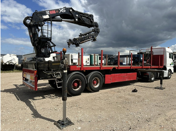 Dropside/ Flatbed semi-trailer Kwb 2-AXLES PLATFORM + CRANE + HIAB 377 E-4 HIPRO + JIB 100X-3 + RADIO + ROTATOR - SAF axles - AIR SUSPENISION - BELGIAN REG.: picture 2