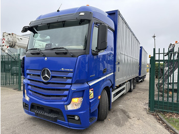 Box truck, Crane truck Mercedes-Benz Actros 2645 6x2 105m³ JUMBO + RETARDER + KRAN PALFINGER PK 19.001 SLD (4x) + RADIO - *FULL AIR* - FRIGO - EURO 6 - SAF AXLES - BELGIAN TRUCK: picture 3