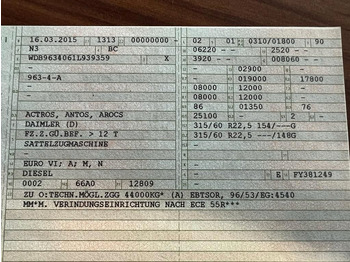 Tractor unit Mercedes-Benz 1842 4X2 mit Höhenverstellbarer Sattelkuppung Mercedes-Benz 1842 4X2 mit Höhenverstellbarer Sattelkuppung: picture 3