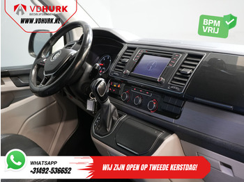 Small van, Combi van Volkswagen Transporter T6 2.0 TDI 150 pk DSG Aut. L2 Highline E6 DC Dubbel Cabine BPM VRIJ! Carplay/ Alarm/ Leder/ Cruise/ PDC/ Sidebars/ Trekhaak/ LMV: picture 3