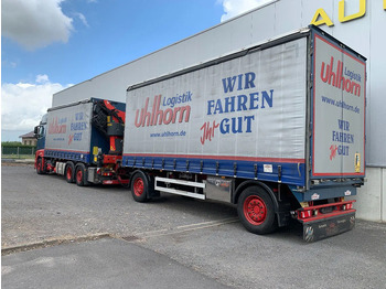 Curtainsider truck, Crane truck Mercedes-Benz Actros 2548 6X2 + Aanhanger*Palfinger crane*Cruise control*Airco*: picture 2