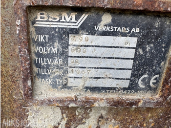 Attachment for Construction machinery 2000 BSM 600 liter pusseskuffe S60 feste, bredde 1450 mm: picture 3