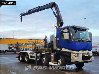 Hook lift truck, Crane truck Renault C 430 8X4 HIAB X-Hiduo 188 B-2 Crane + Hook Full Steel Big-Axle Euro 6: picture 3
