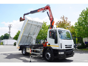 Dropside/ Flatbed truck, Crane truck IVECO Eurocargo 160E22 EEV Dump truck / Bortmatic / Crane FASSI F95A.0.22: picture 3