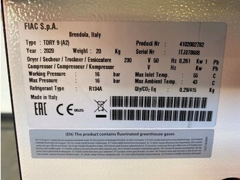 New Air compressor Fiac TDRY 9 luchtdroger 850 L / min 16 bar Airdryer New !: picture 4 New Air compressor Fiac TDRY 9 luchtdroger 850 L / min 16 bar Airdryer New !: picture 4