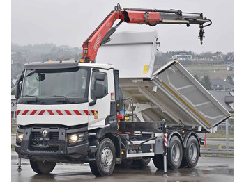 Tipper, Crane truck Renault C380 *KIPPER 5,10 m* FASSI F175A.0.22+FUNK /6x4: picture 3