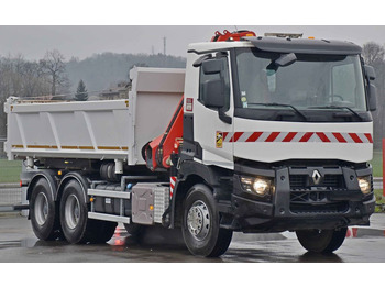 Tipper, Crane truck Renault C380 *KIPPER 5,10 m* FASSI F175A.0.22+FUNK /6x4: picture 4