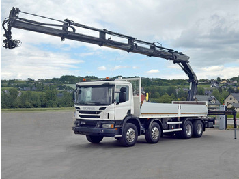 Crane truck, Dropside/ Flatbed truck Scania P 410*PLATFORM 7,00m*HIAB 244 E-5 HIPRO+FUNK/8x4 Scania P 410*PRITSCHE 7,00m*HIAB 244 E-5 HIPRO+FUNK/8x4: picture 2 Crane truck, Dropside/ Flatbed truck Scania P 410*PLATFORM 7,00m*HIAB 244 E-5 HIPRO+FUNK/8x4 Scania P 410*PRITSCHE 7,00m*HIAB 244 E-5 HIPRO+FUNK/8x4: picture 2