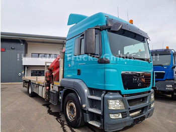 Dropside/ Flatbed truck, Crane truck MAN TGS 18.360 Platform Crane HMF 2820: picture 4