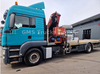 Dropside/ Flatbed truck, Crane truck MAN TGS 18.360 Platform Crane HMF 2820: picture 5