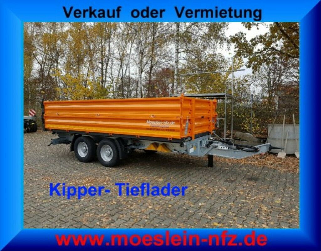 Möslein neuer Tandem 3- Seitenkipper Tiefladermit Bordw - Tipper trailer: picture 1 Möslein neuer Tandem 3- Seitenkipper Tiefladermit Bordw - Tipper trailer: picture 1