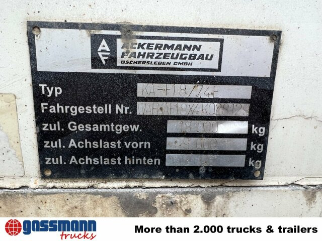Ackermann Ackermann, Oschersl. KA-F 18/74E mit LBW MBB, - Closed box trailer: picture 5 Ackermann Ackermann, Oschersl. KA-F 18/74E mit LBW MBB, - Closed box trailer: picture 5
