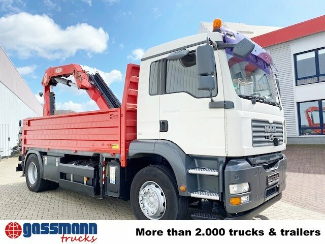 Dropside/ Flatbed truck, Crane truck MAN TGA 18.400 4x2 BL Pritsche Heckkran PM17523: picture 9