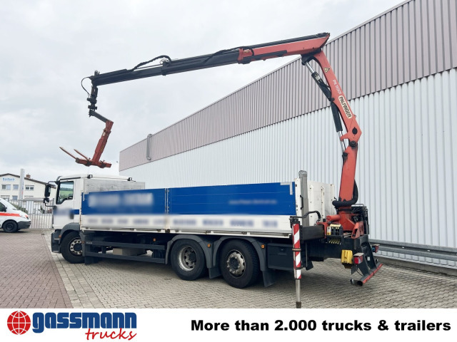 Dropside/ Flatbed truck, Crane truck MAN TGM 26.340 6X2-4 LL, Lenk-/Liftachse, Heckkran: picture 8