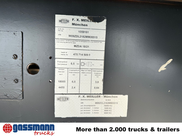 Meiller MZDA 18/21, Stahlbordwände, ca. 10m³ - Tipper trailer: picture 3 Meiller MZDA 18/21, Stahlbordwände, ca. 10m³ - Tipper trailer: picture 3