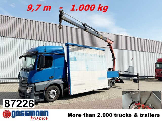 Mercedes-Benz Actros 1836 L 4x2, Glastransporter, Heckkran - Dropside/ Flatbed truck, Crane truck: picture 1 Mercedes-Benz Actros 1836 L 4x2, Glastransporter, Heckkran - Dropside/ Flatbed truck, Crane truck: picture 1