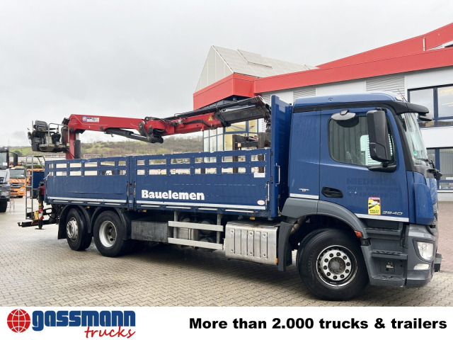 Dropside/ Flatbed truck, Crane truck Mercedes-Benz Antos 2540 L 6x2, Lenkachse, HMF 2110-L3: picture 10