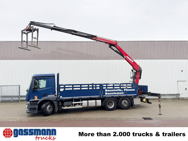 Dropside/ Flatbed truck, Crane truck Mercedes-Benz Antos 2540 L 6x2, Lenkachse, HMF 2110-L3: picture 14