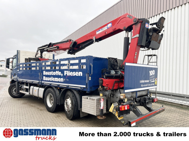 Dropside/ Flatbed truck, Crane truck Mercedes-Benz Antos 2540 L 6x2, Lenkachse, HMF 2110-L3: picture 12