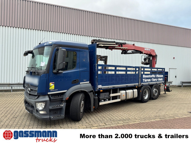 Dropside/ Flatbed truck, Crane truck Mercedes-Benz Antos 2540 L 6x2, Lenkachse, HMF 2110-L3: picture 8