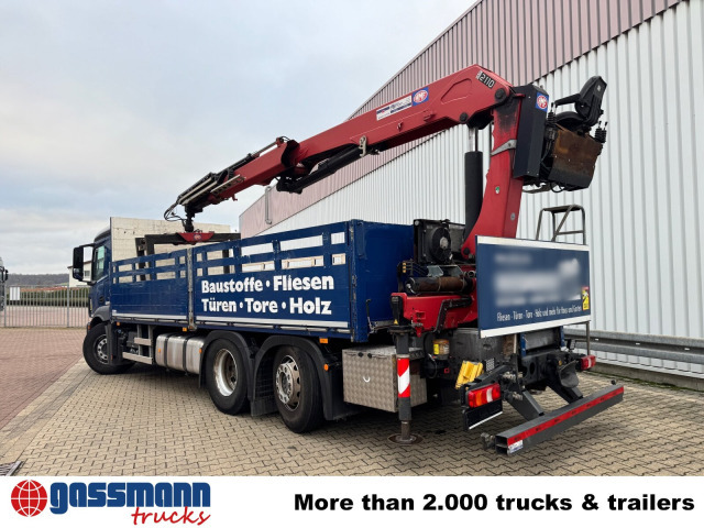 Dropside/ Flatbed truck, Crane truck Mercedes-Benz Antos 2540 L 6x2, Lenkachse, HMF 2110-L3: picture 12