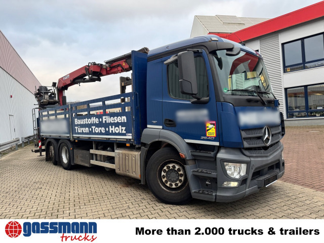 Dropside/ Flatbed truck, Crane truck Mercedes-Benz Antos 2540 L 6x2, Lenkachse, HMF 2110-L3: picture 10