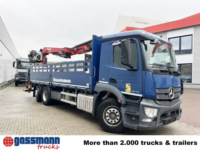Dropside/ Flatbed truck, Crane truck Mercedes-Benz Antos 2540 L 6x2, Lenkachse, HMF 2110-L3: picture 9