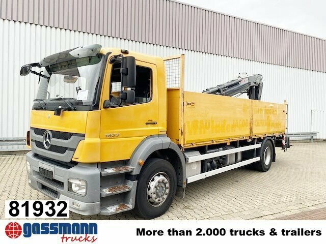 Mercedes-Benz Axor 1833 L 4x2 mit Heckkran Hiab XS 133 K-2 - Dropside/ Flatbed truck, Crane truck: picture 1 Mercedes-Benz Axor 1833 L 4x2 mit Heckkran Hiab XS 133 K-2 - Dropside/ Flatbed truck, Crane truck: picture 1