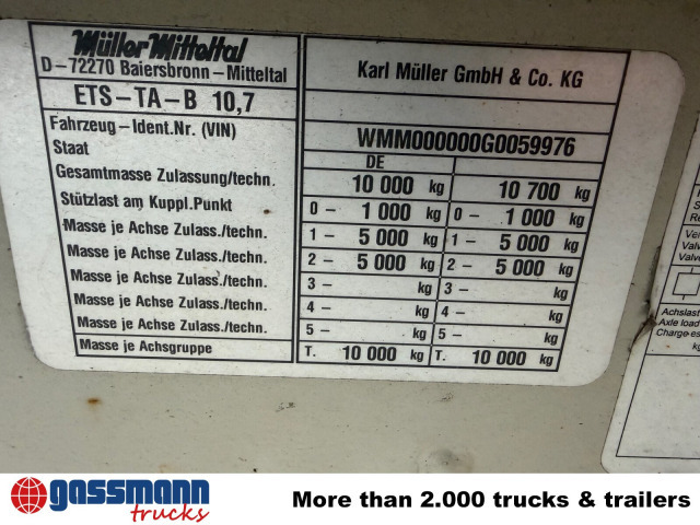 Müller-Mitteltal ETS-TA-B 10,7 - Low loader trailer: picture 3 Müller-Mitteltal ETS-TA-B 10,7 - Low loader trailer: picture 3