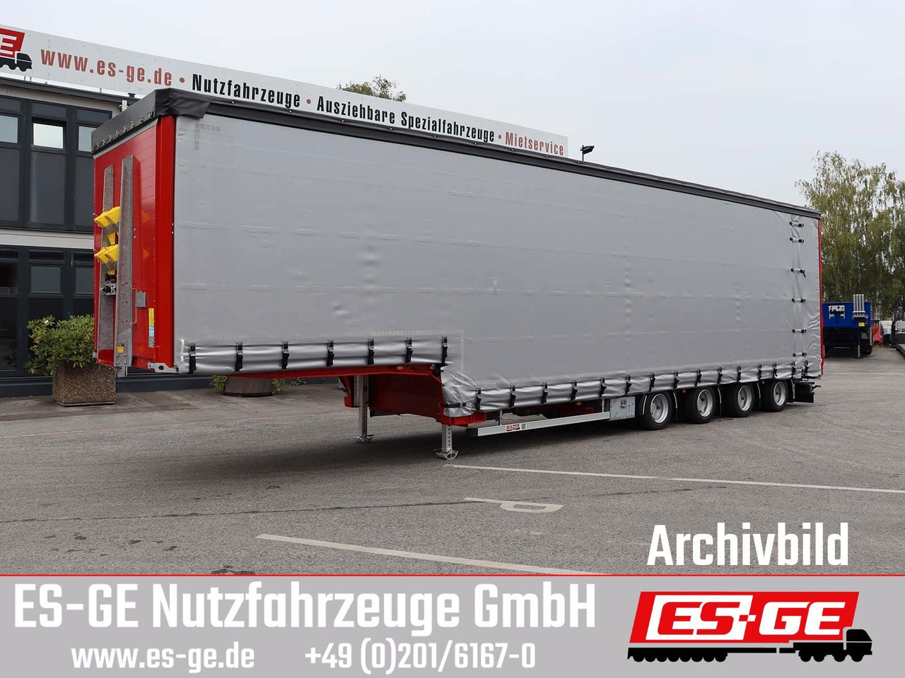 ES-GE 4-Achs-Satteltieflader mit Curtainsider-Aufbau - Low loader semi-trailer: picture 2 ES-GE 4-Achs-Satteltieflader mit Curtainsider-Aufbau - Low loader semi-trailer: picture 2