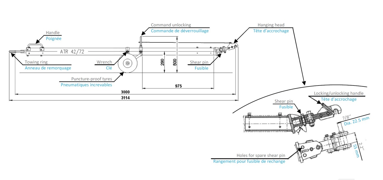Tow bar ATR - Ground support equipment: picture 2 Tow bar ATR - Ground support equipment: picture 2