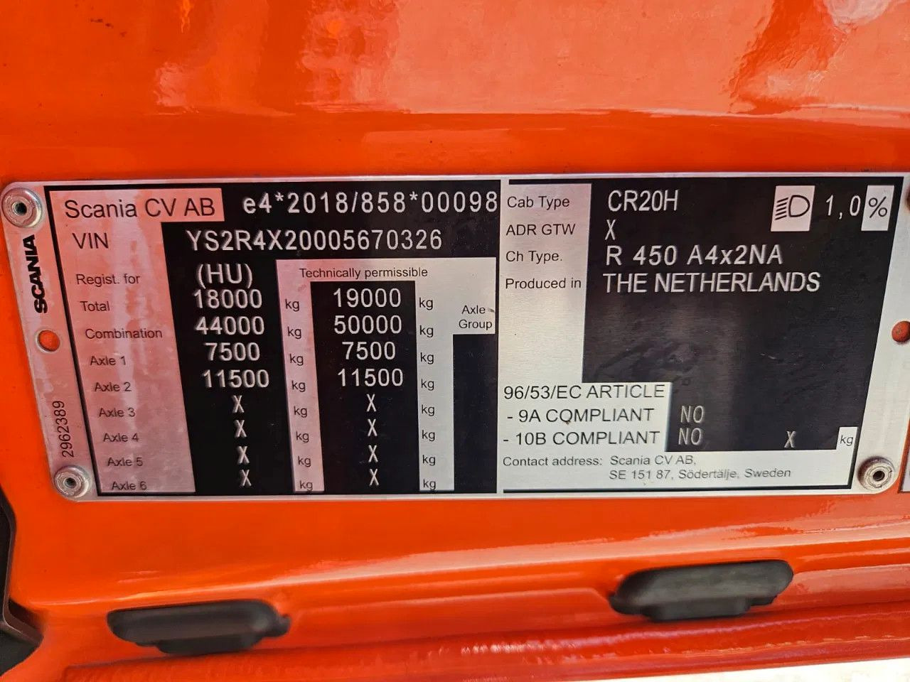 New Tractor unit Scania R450 PTO, Standklima, Navi, New Smart2 tachograp: picture 13