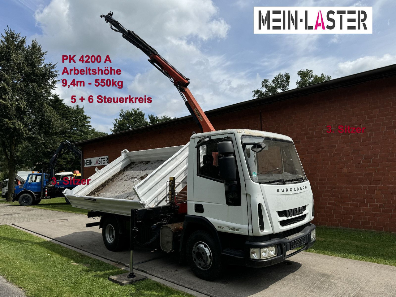Iveco ML75E16 3 S-Kipper Kran PK 9,4m-550 kg Greifer - Tipper van: picture 1 Iveco ML75E16 3 S-Kipper Kran PK 9,4m-550 kg Greifer - Tipper van: picture 1
