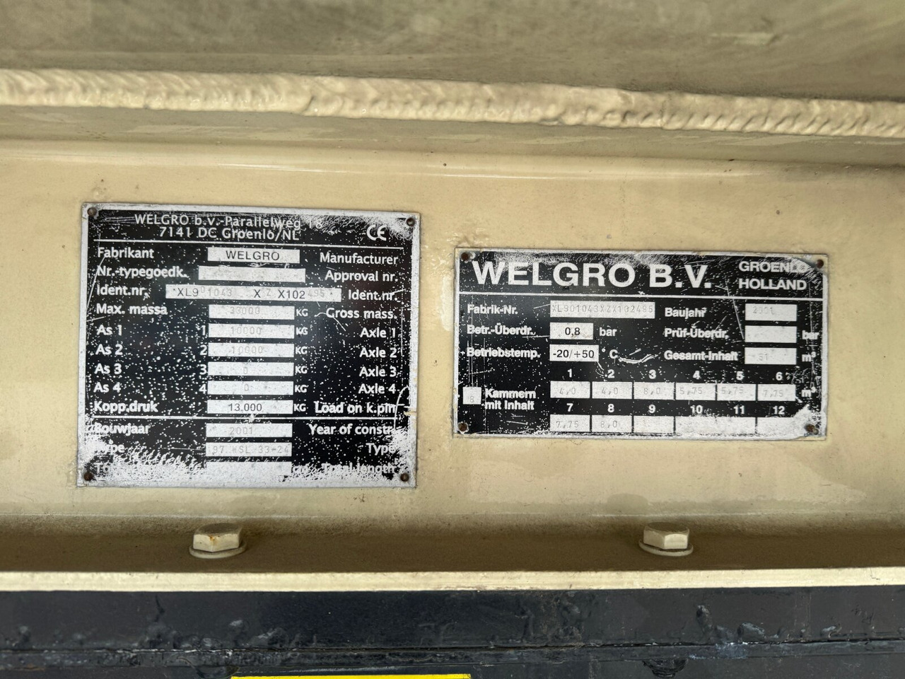 97WSL 33-24 Siloauflieger Welgro 97WSL 33-24 Siloauflieger, Lenkachse, 8 Kammern, ca. 51m³ on lease 97WSL 33-24 Siloauflieger Welgro 97WSL 33-24 Siloauflieger, Lenkachse, 8 Kammern, ca. 51m³: picture 6