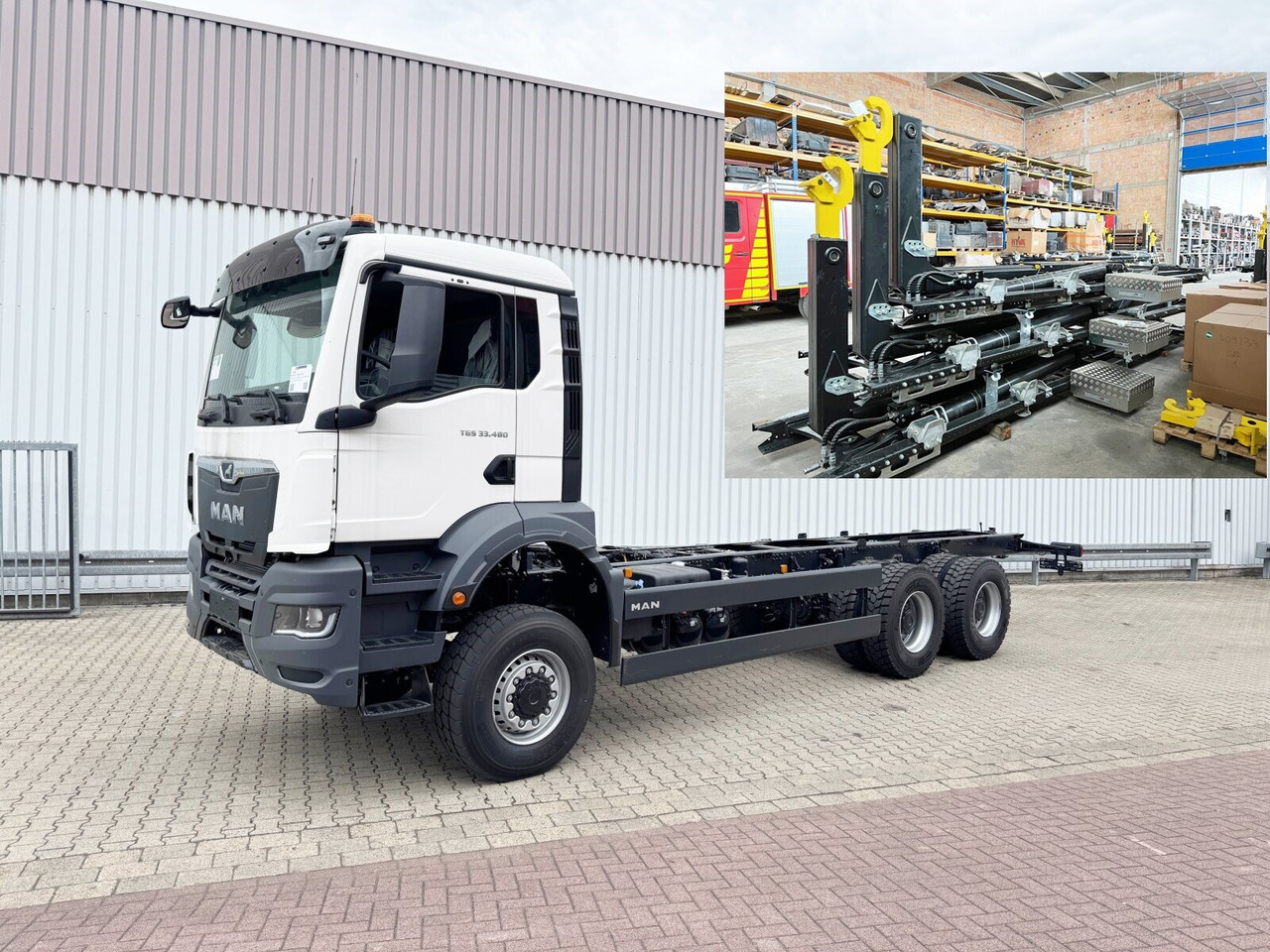 MAN TGS 33.480 6x6 BB CH TGS 33.480 6x6 BB CH, Hohe Bauart, Nebenantrieb - Hook lift truck: picture 1 MAN TGS 33.480 6x6 BB CH TGS 33.480 6x6 BB CH, Hohe Bauart, Nebenantrieb - Hook lift truck: picture 1