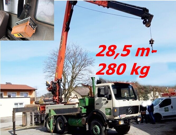 Mercedes-Benz 2635 6x4 2635 6x4, V8, Heckkran Palfinger PK 28000, Funk, 28,5m-280kg - Crane truck, Dropside/ Flatbed truck: picture 1 Mercedes-Benz 2635 6x4 2635 6x4, V8, Heckkran Palfinger PK 28000, Funk, 28,5m-280kg - Crane truck, Dropside/ Flatbed truck: picture 1
