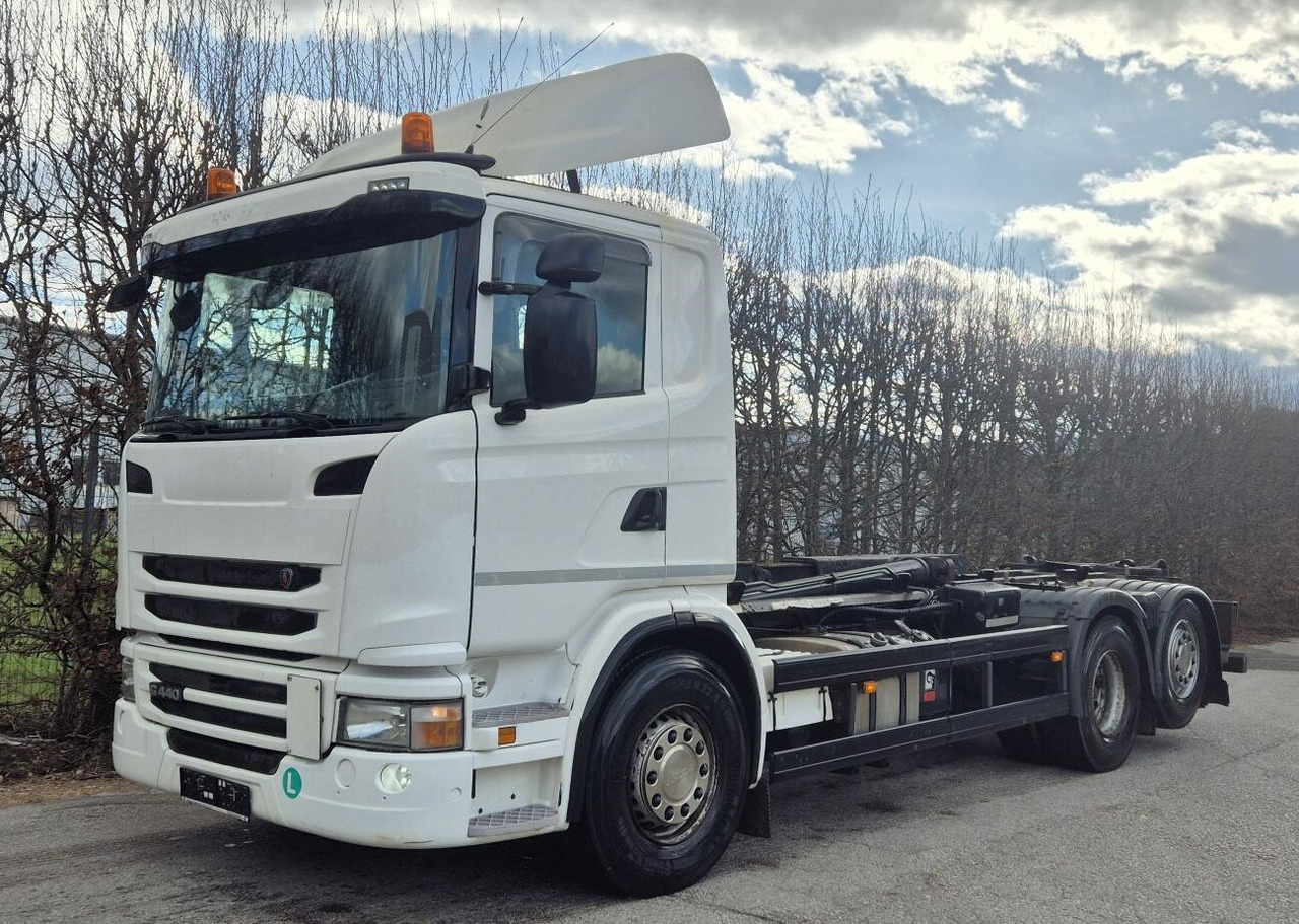 Scania G 440 LB 6x2-4 HNA G 440 LB 6x2-4 HNA, EEV, Lenk-/Liftachse, Schub-Knick - Hook lift truck: picture 1 Scania G 440 LB 6x2-4 HNA G 440 LB 6x2-4 HNA, EEV, Lenk-/Liftachse, Schub-Knick - Hook lift truck: picture 1