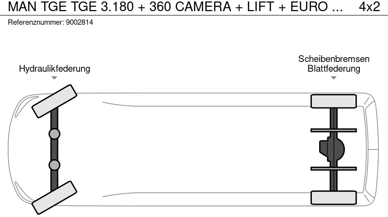 Box van MAN TGE TGE 3.180 + 360 CAMERA + LIFT + EURO 6B + AIRCO + 720 KG LOADING + 3 SEATS: picture 16