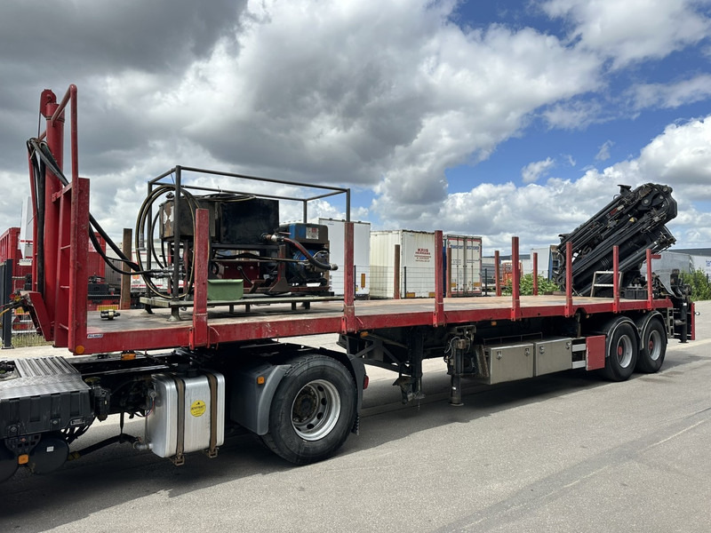 Dropside/ Flatbed semi-trailer Kwb 2-AXLES PLATFORM + CRANE + HIAB 377 E-4 HIPRO + JIB 100X-3 + RADIO + ROTATOR - SAF axles - AIR SUSPENISION - BELGIAN REG.: picture 12