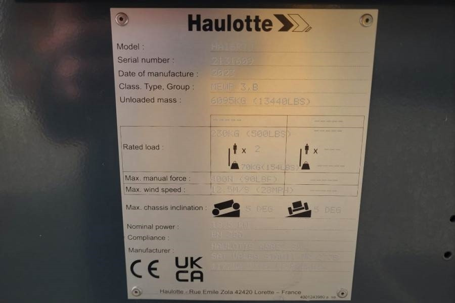 Haulotte HA16RTJ Valid Inspection, *Guarantee! Diesel, 4x4 - Articulated boom: picture 3 Haulotte HA16RTJ Valid Inspection, *Guarantee! Diesel, 4x4 - Articulated boom: picture 3