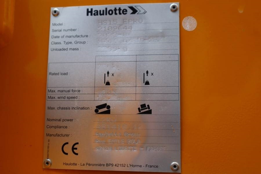 Scissor lift Haulotte HS15EPRO Valid Inspection, *Guarantee! Full Electr: picture 16