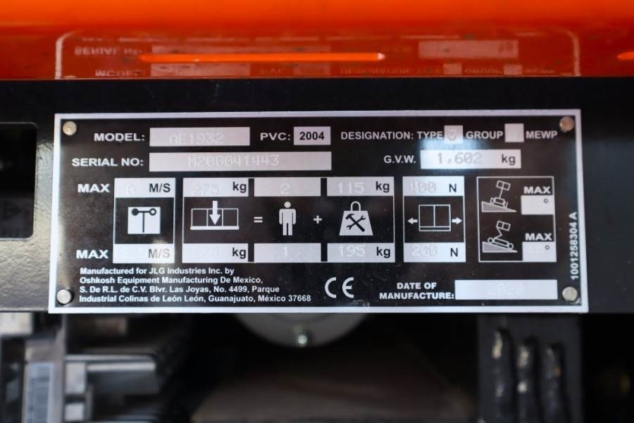 Scissor lift JLG AE1932 Unused, All Electric, 7.6m Working Height,: picture 6