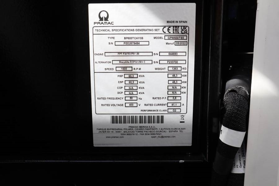 Pramac GPW60I/FS5 Valid inspection, *Guarantee! Diesel, 6 - Generator set: picture 2 Pramac GPW60I/FS5 Valid inspection, *Guarantee! Diesel, 6 - Generator set: picture 2