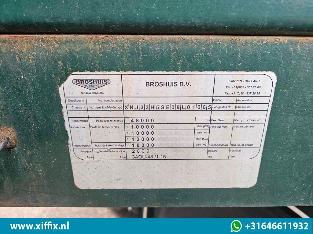 Dropside/ Flatbed semi-trailer Broshuis 3-ass. Vlakke uitschuifbare Mega oplegger / 3x gestuurd: picture 13 Dropside/ Flatbed semi-trailer Broshuis 3-ass. Vlakke uitschuifbare Mega oplegger / 3x gestuurd: picture 13