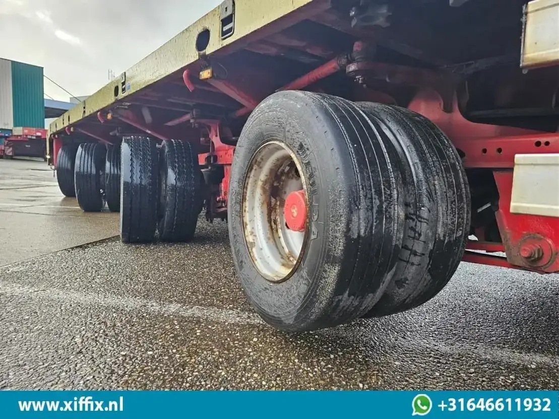 Dropside/ Flatbed semi-trailer ES-GE 4-ass. Vlakke uitschuifbare Mega oplegger / 4x gestuurd / 14129: picture 9