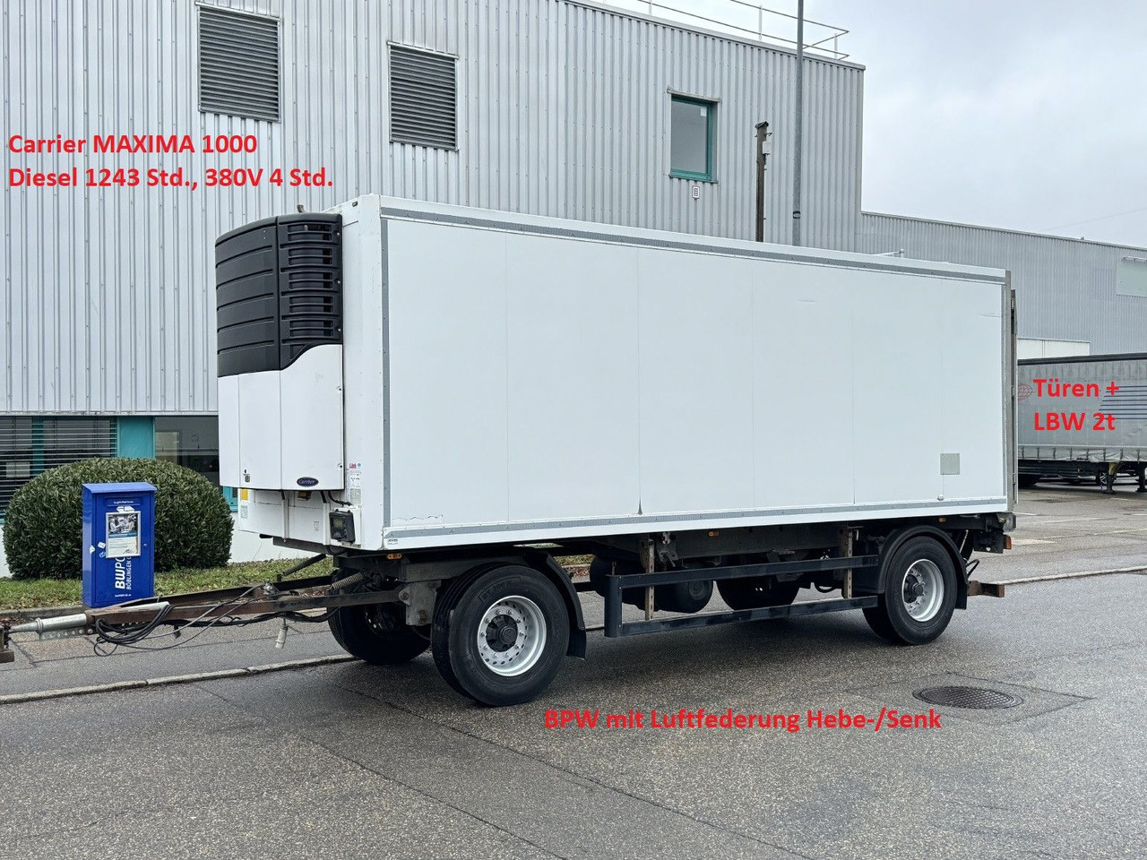 ROHR RAK/18 TK Tiefkühl MAXIMA 1000 Türen LBW 2t BPW - Refrigerator trailer: picture 1 ROHR RAK/18 TK Tiefkühl MAXIMA 1000 Türen LBW 2t BPW - Refrigerator trailer: picture 1